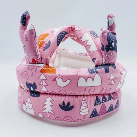 Шлем шапка детская противоударная для защиты головы малыша.Мягкая противоударная шапка. Цвет: розовый